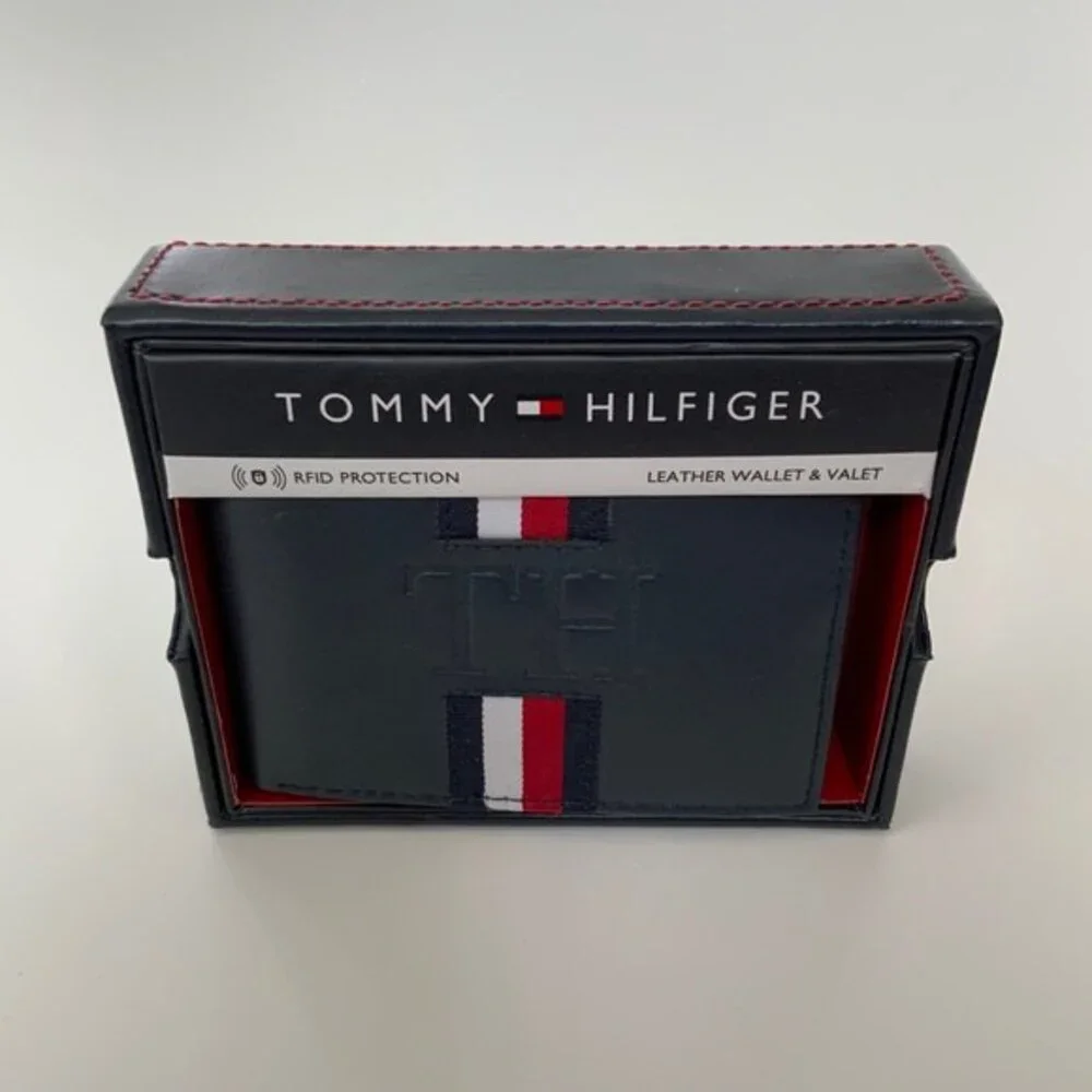 Tommy Hilfiger Wallet Navy RFID Leather Wallet & Valet